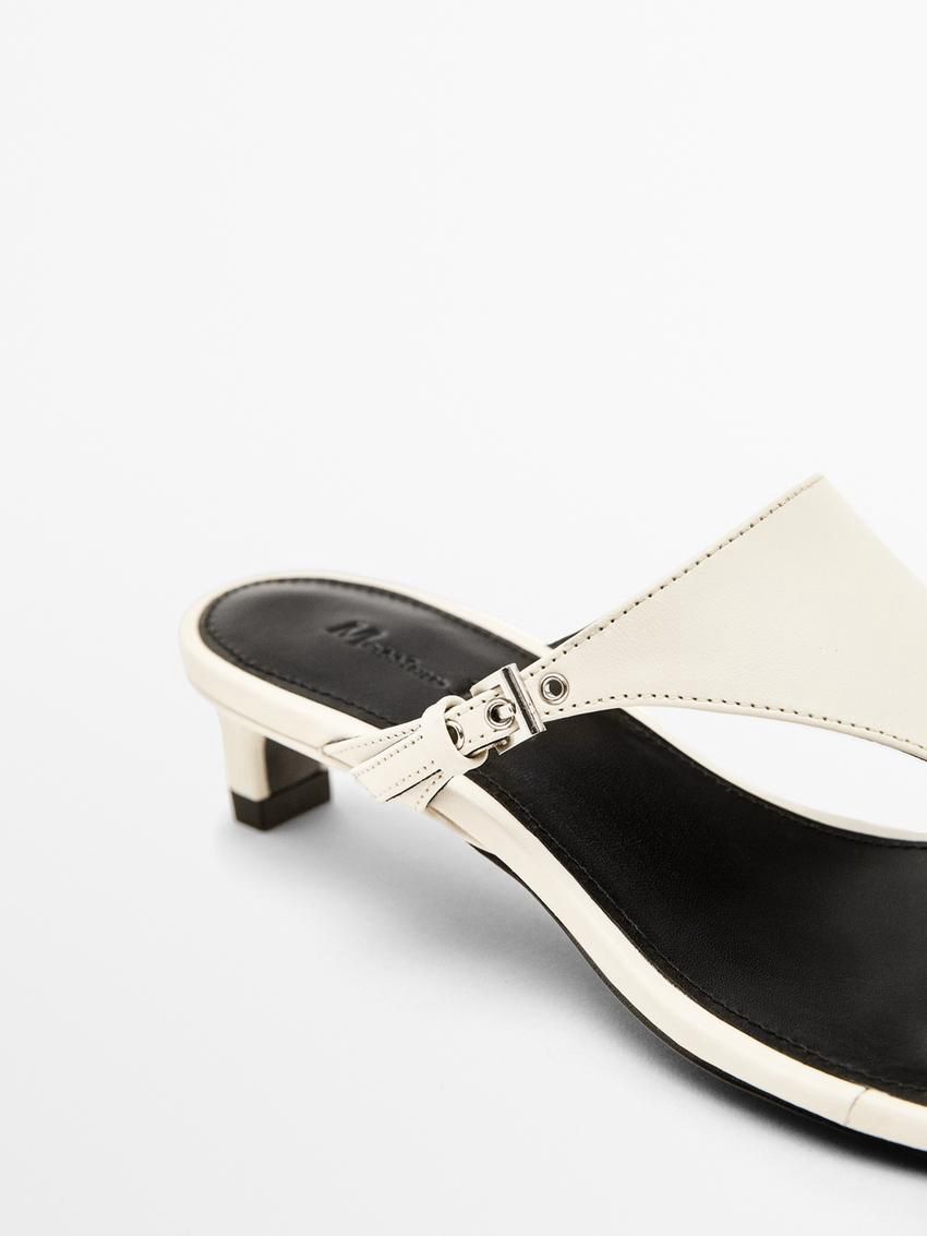 Massimo Dutti High-heel With Buckle Women Sandals White | US-YM1263974