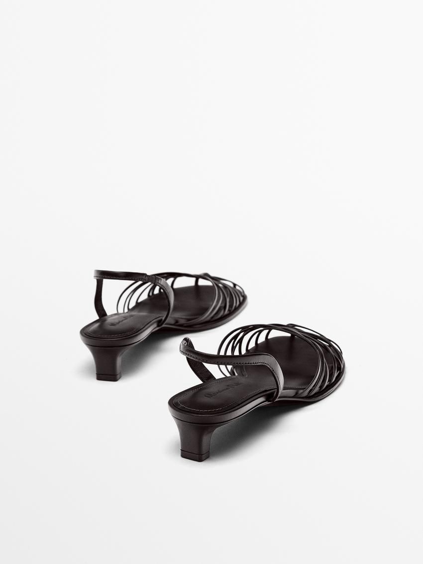 Massimo Dutti High-heel With Multiple Straps Women Sandals Dark Brown | US-IE6819023