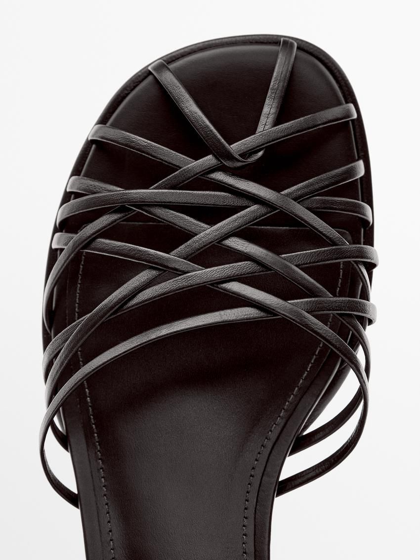 Massimo Dutti High-heel With Multiple Straps Women Sandals Dark Brown | US-IE6819023