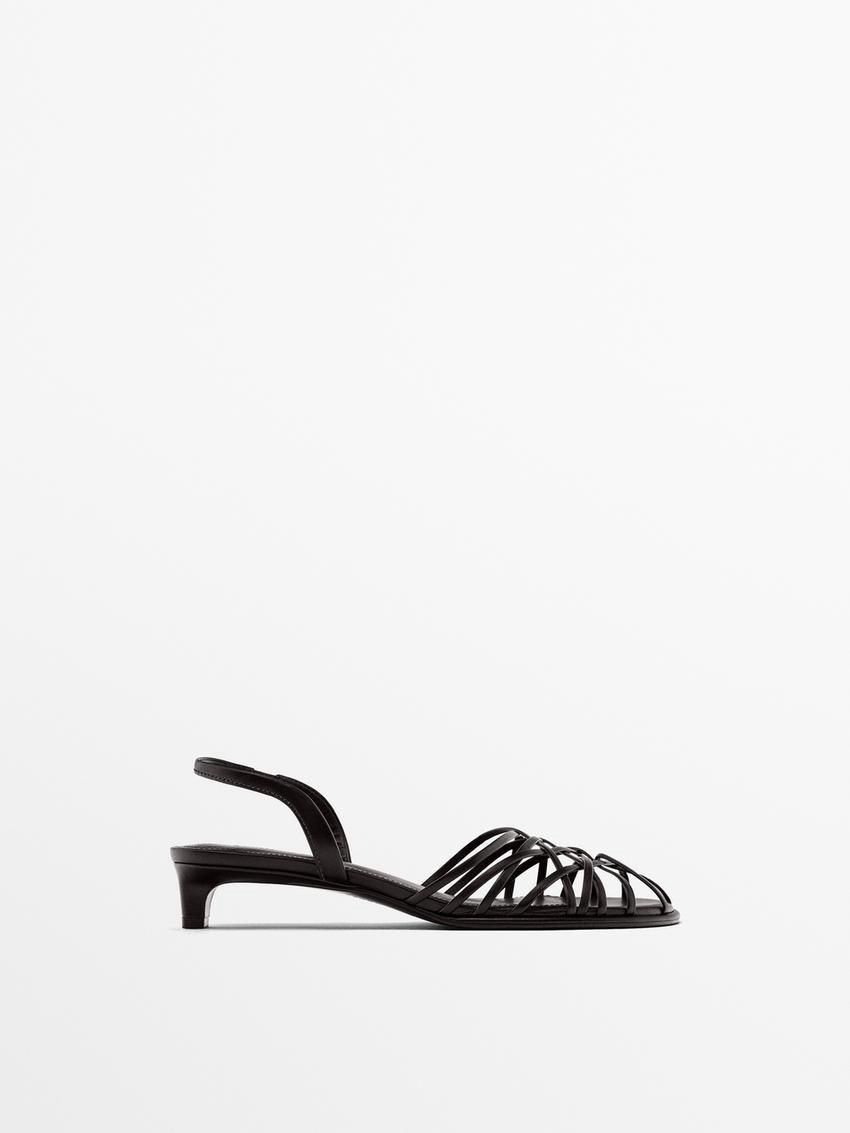 Massimo Dutti High-heel With Multiple Straps Women Sandals Dark Brown | US-IE6819023
