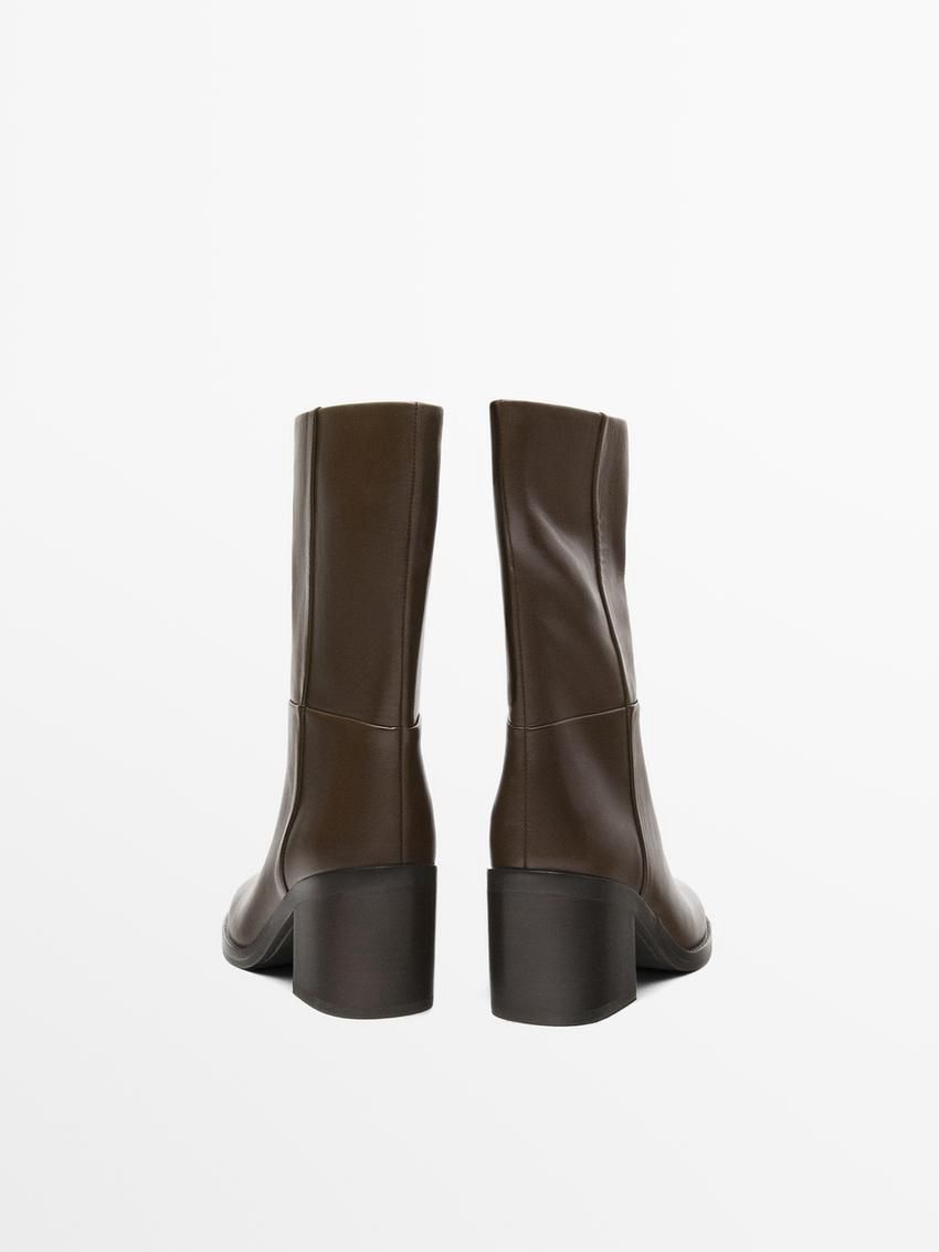 Massimo Dutti High-heel Women Ankle Boots Brown | US-DM5189206
