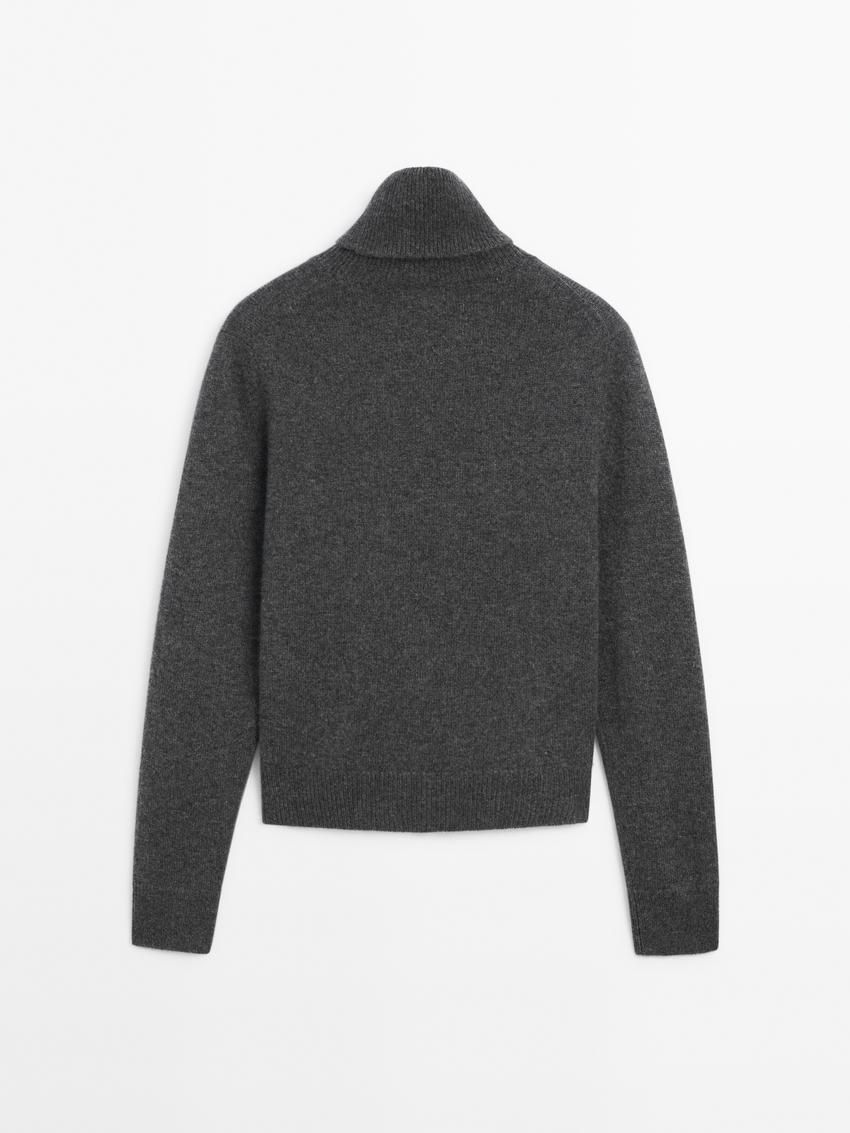 Massimo Dutti High-neck Knit Women Sweater Dark Grey | US-VR1045726