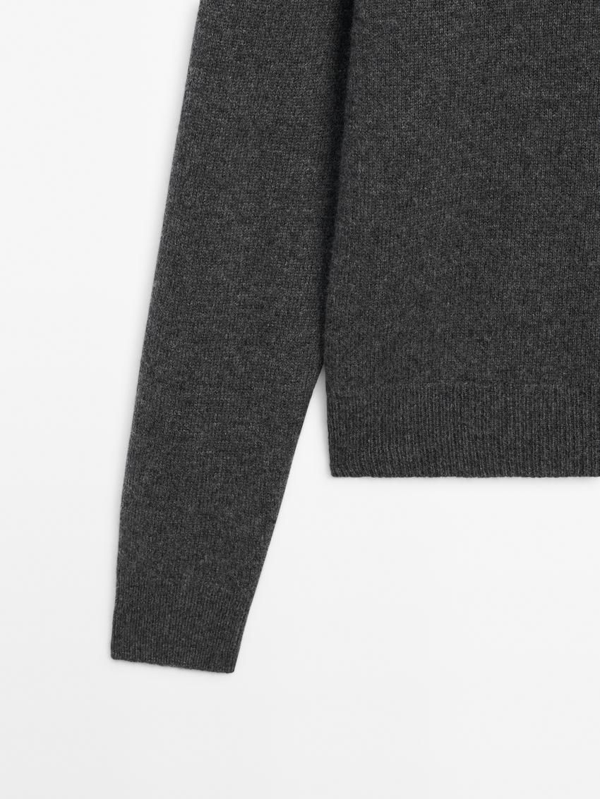 Massimo Dutti High-neck Knit Women Sweater Dark Grey | US-VR1045726