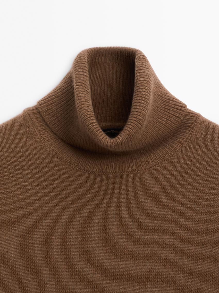 Massimo Dutti High-neck Knit Women Sweater Brown | US-PI0651379