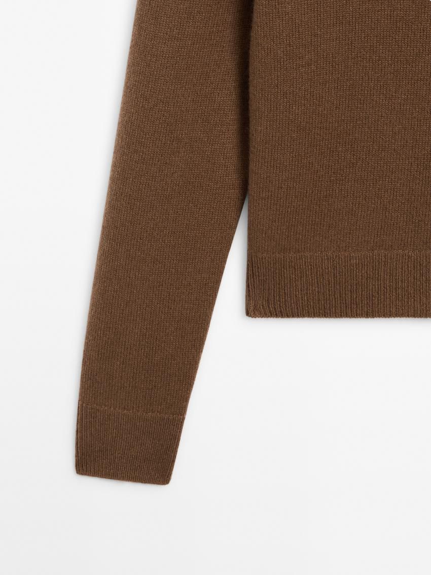 Massimo Dutti High-neck Knit Women Sweater Brown | US-PI0651379