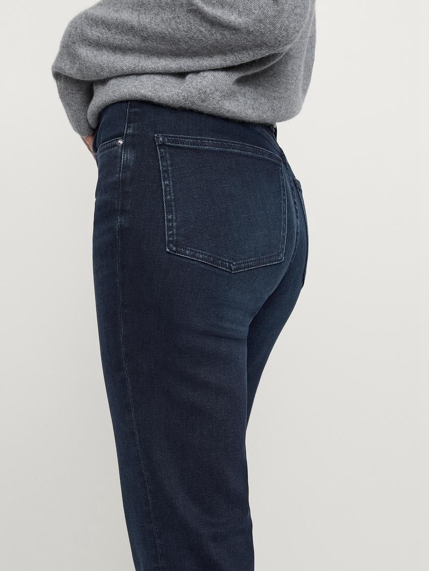 Massimo Dutti High-waist Skinny Flared Women Jeans Dark Blue | US-JQ1049765