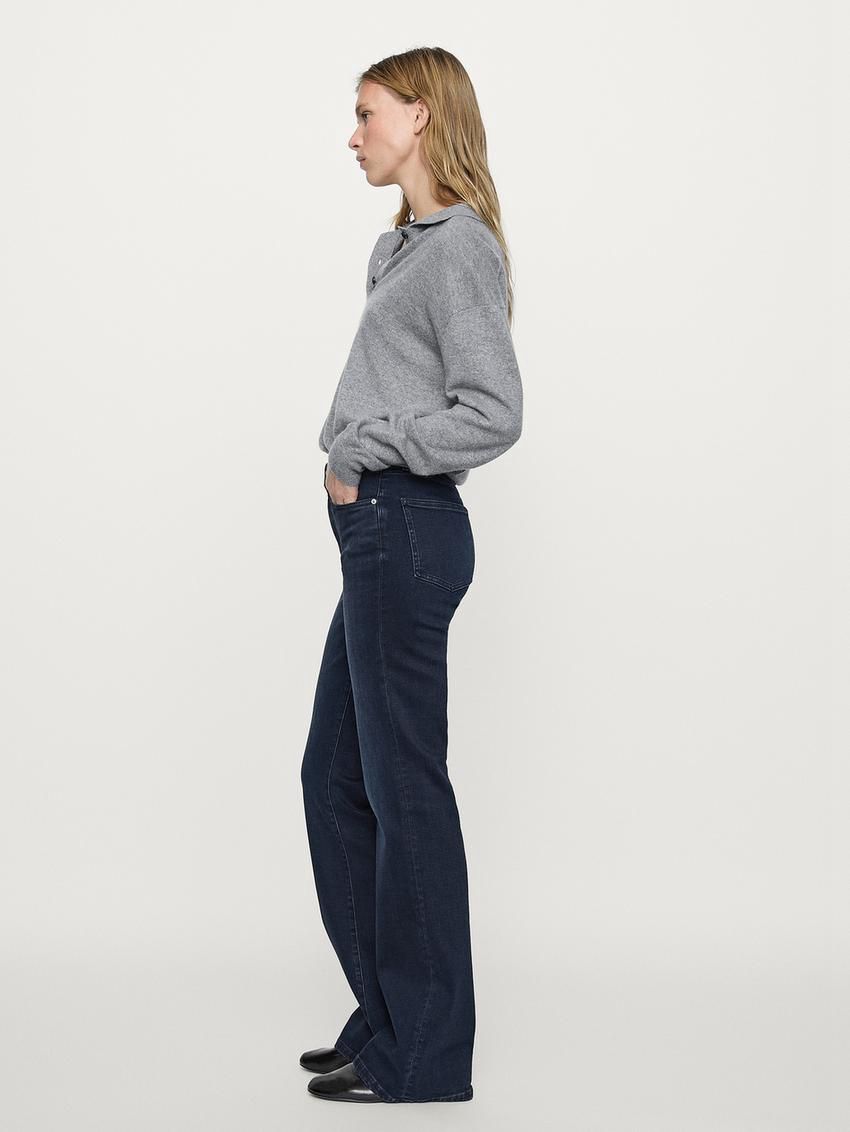 Massimo Dutti High-waist Skinny Flared Women Jeans Dark Blue | US-JQ1049765