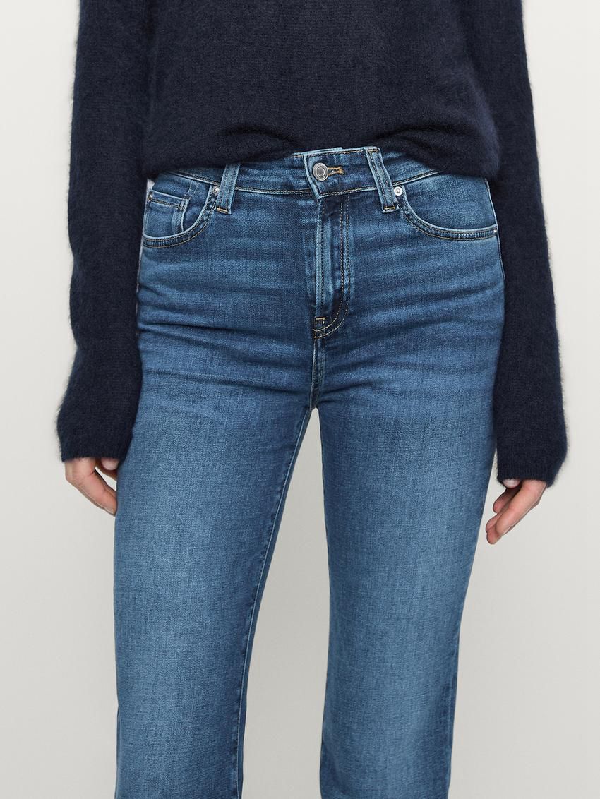Massimo Dutti High-waist Skinny Flared Women Jeans Blue | US-FE0975618