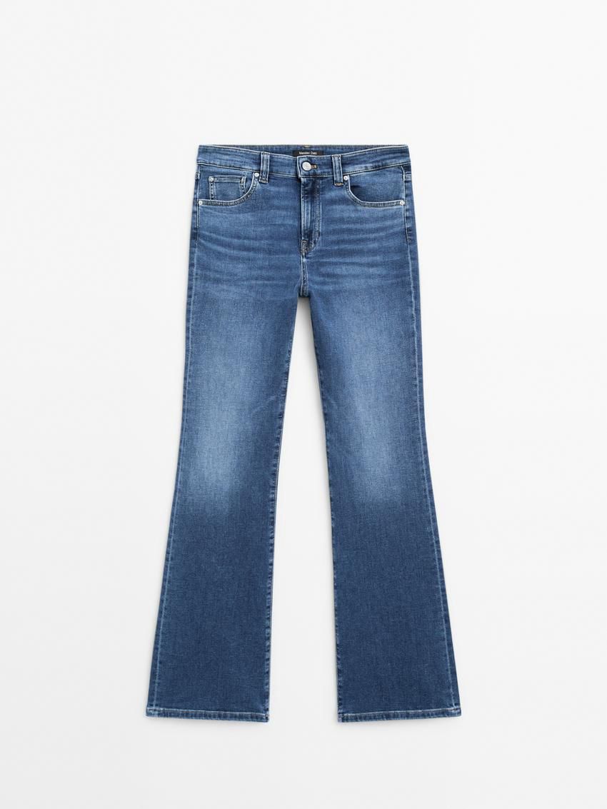 Massimo Dutti High-waist Skinny Flared Women Jeans Blue | US-FE0975618