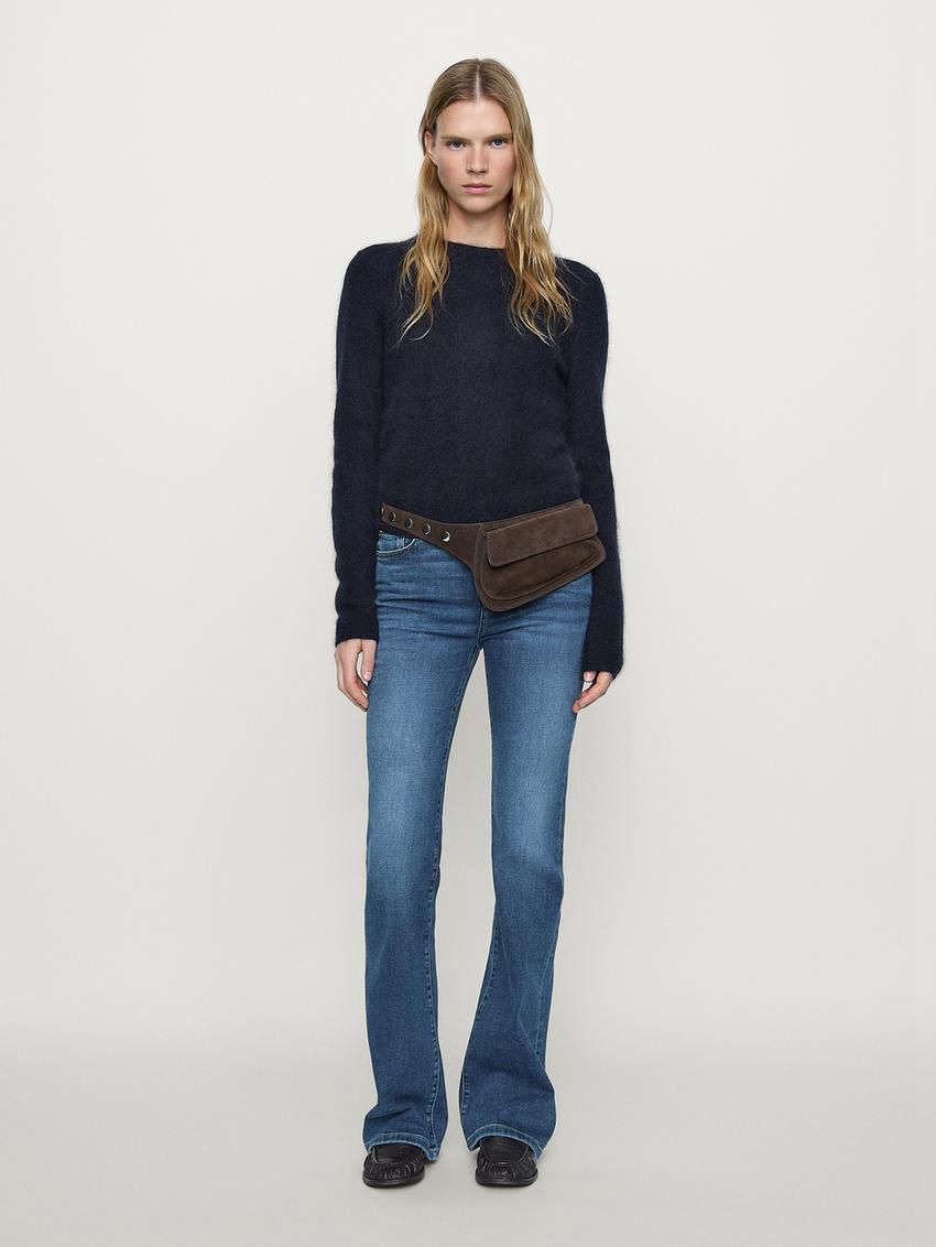 Massimo Dutti High-waist Skinny Flared Women Jeans Blue | US-FE0975618