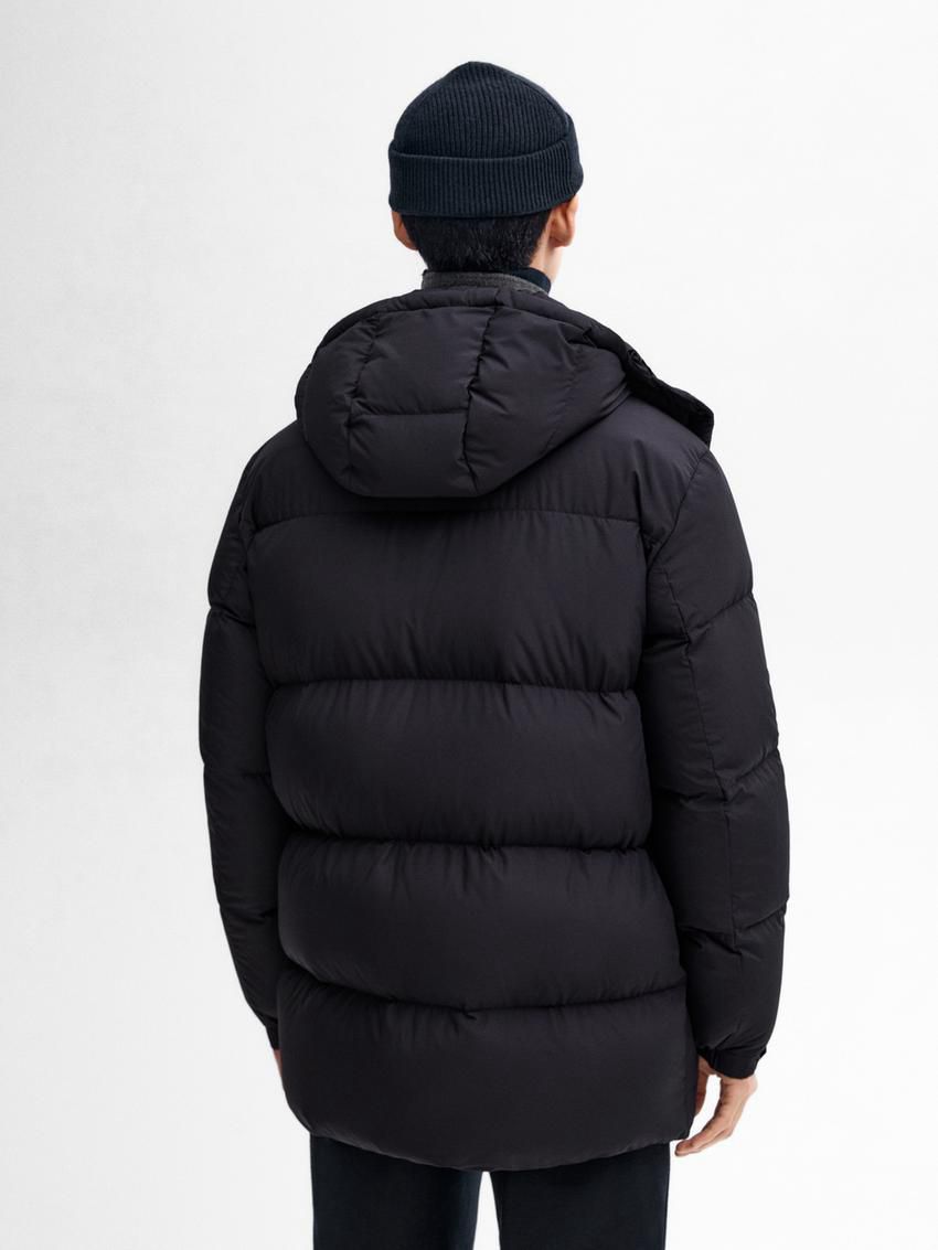 Massimo Dutti Hooded Men Puffer Jacket Navy | US-PW8451267