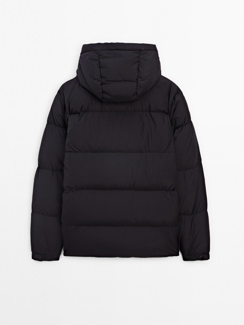 Massimo Dutti Hooded Men Puffer Jacket Navy | US-PW8451267