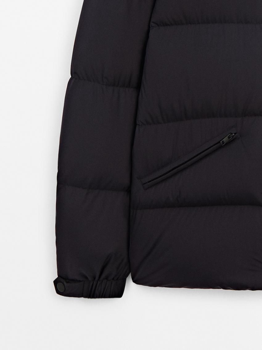 Massimo Dutti Hooded Men Puffer Jacket Navy | US-PW8451267
