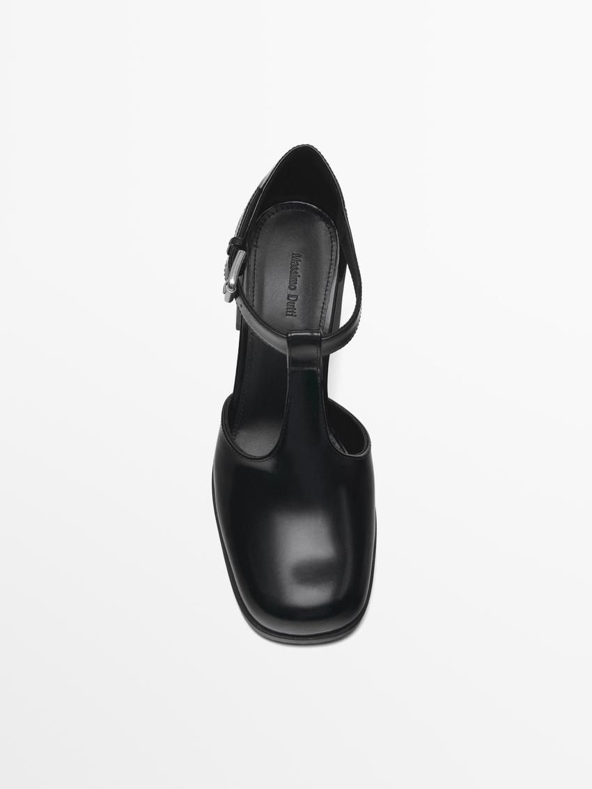 Massimo Dutti Instep Strap Women Heels Black | US-TD0825364