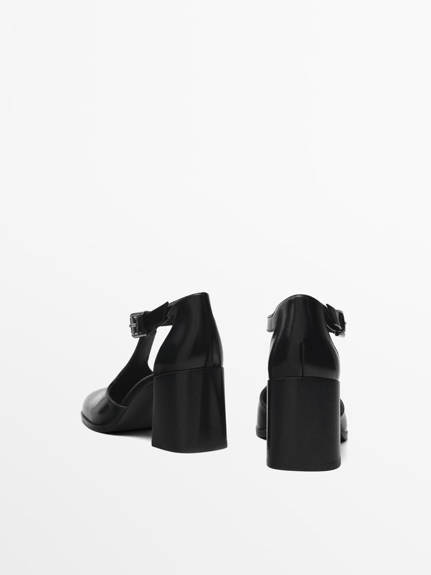 Massimo Dutti Instep Strap Women Heels Black | US-TD0825364