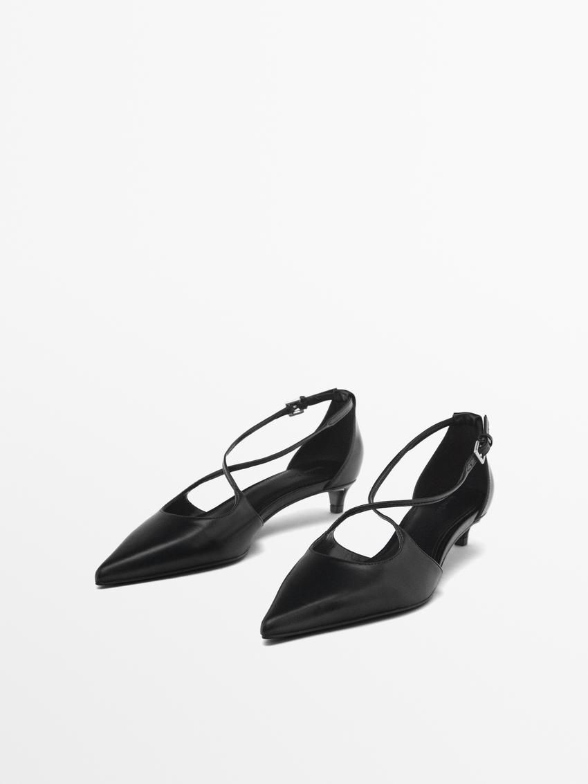 Massimo Dutti Instep Straps Women Heels Black | US-NC3079124