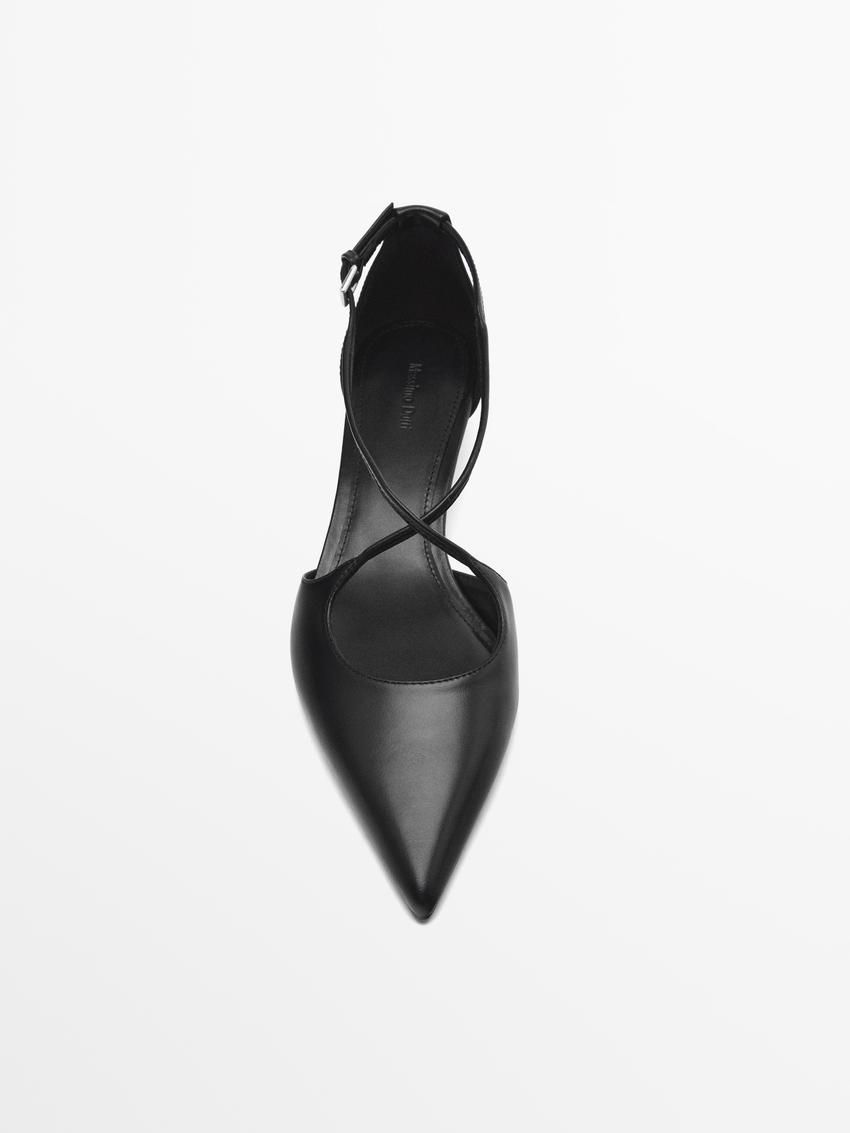 Massimo Dutti Instep Straps Women Heels Black | US-NC3079124