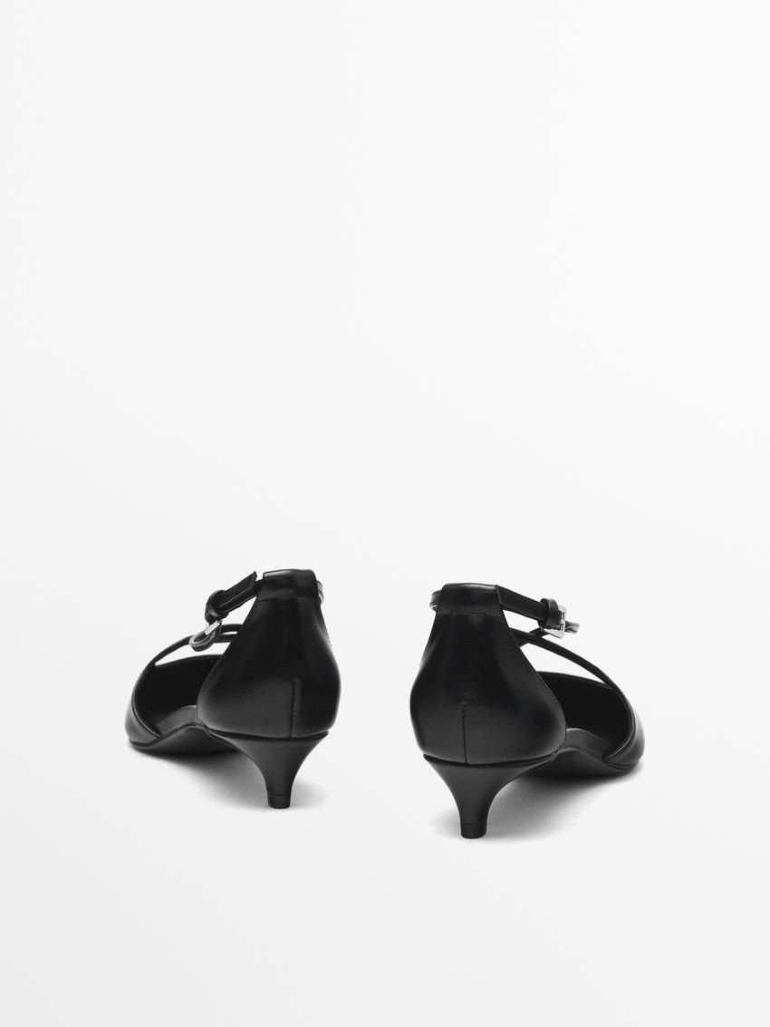 Massimo Dutti Instep Straps Women Heels Black | US-NC3079124
