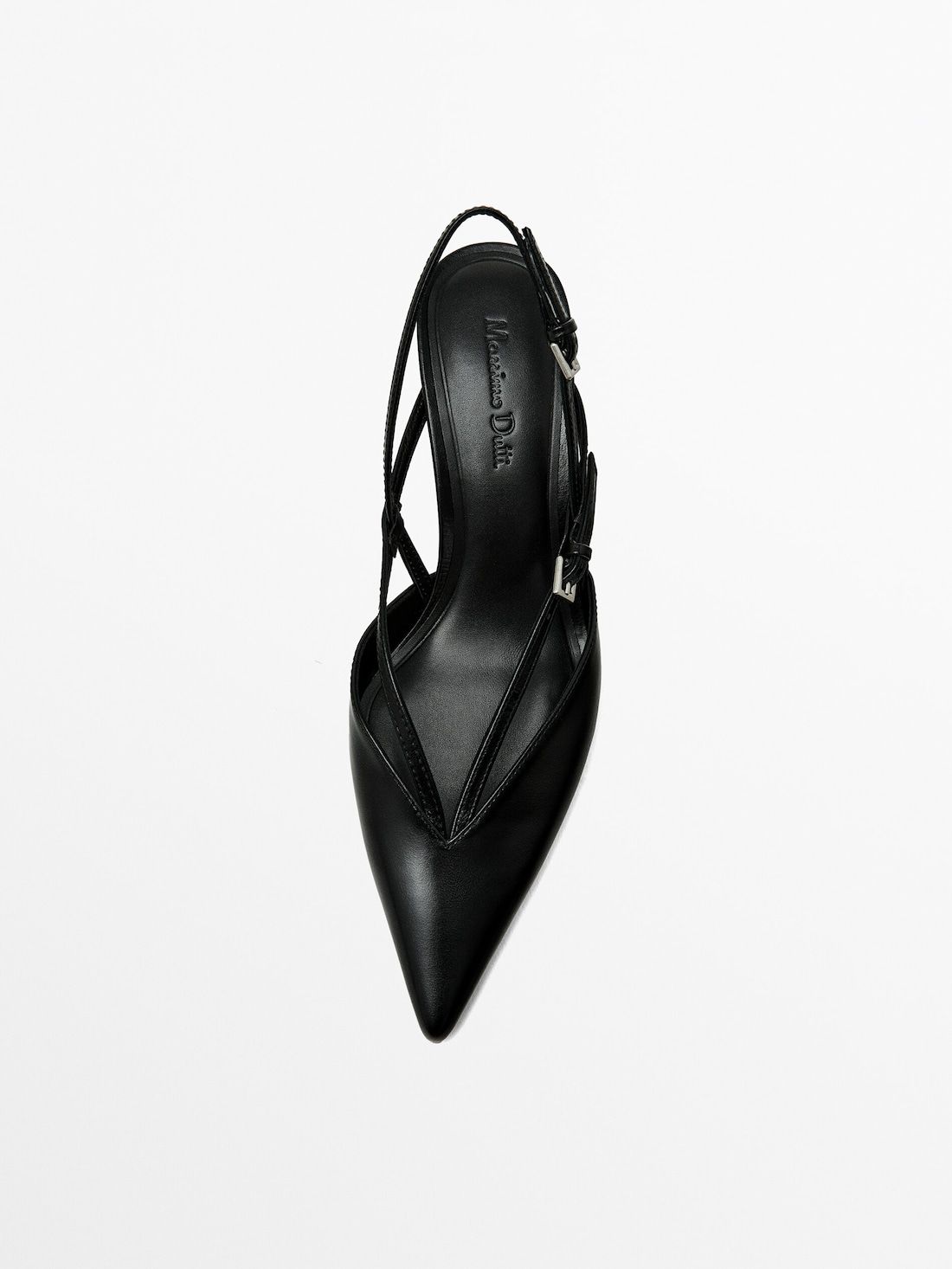Massimo Dutti Instep Straps Women Slingback Shoes Black | US-OJ1607984