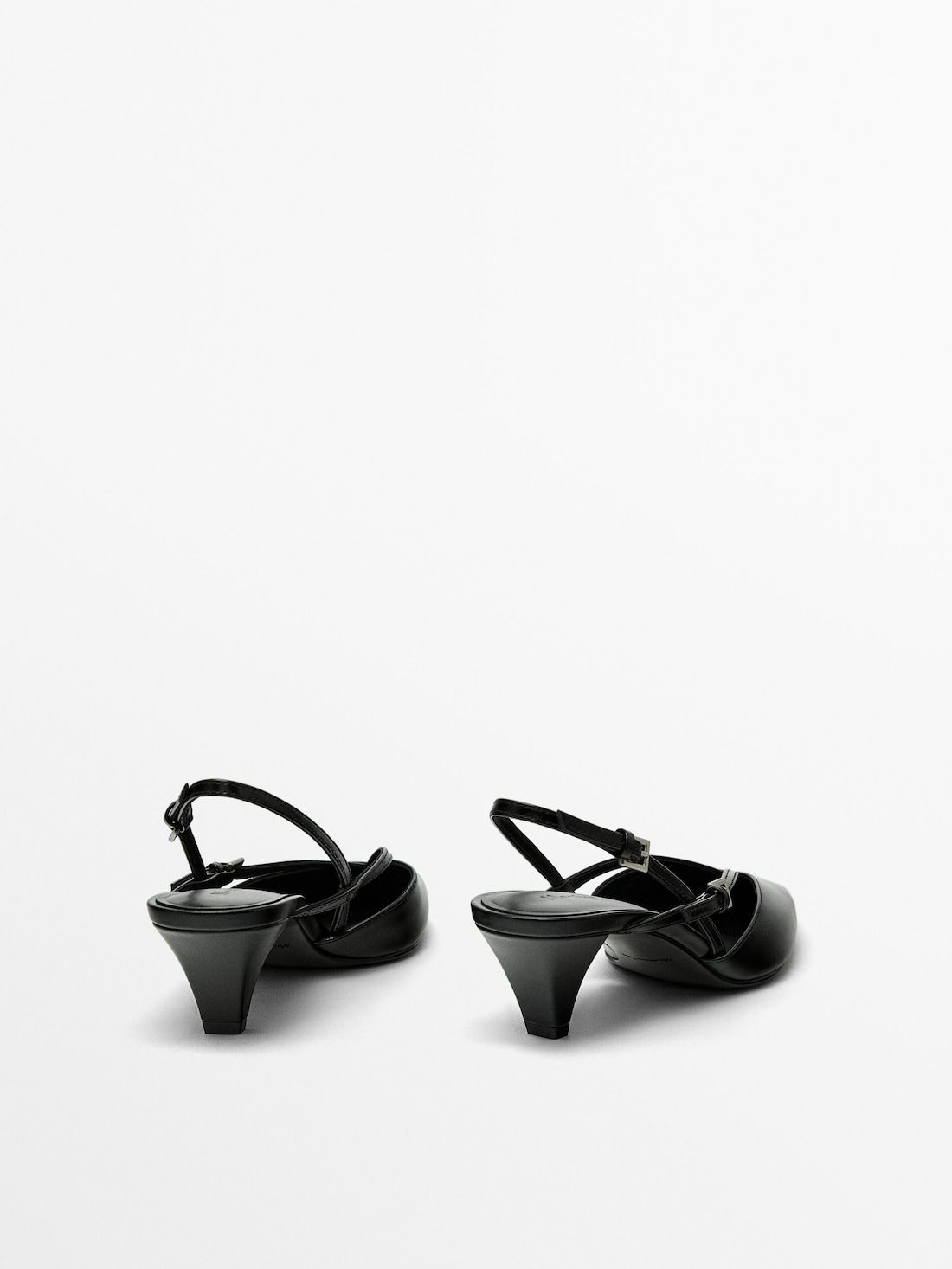 Massimo Dutti Instep Straps Women Slingback Shoes Black | US-OJ1607984