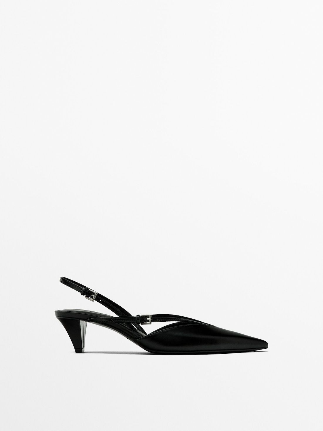 Massimo Dutti Instep Straps Women Slingback Shoes Black | US-OJ1607984