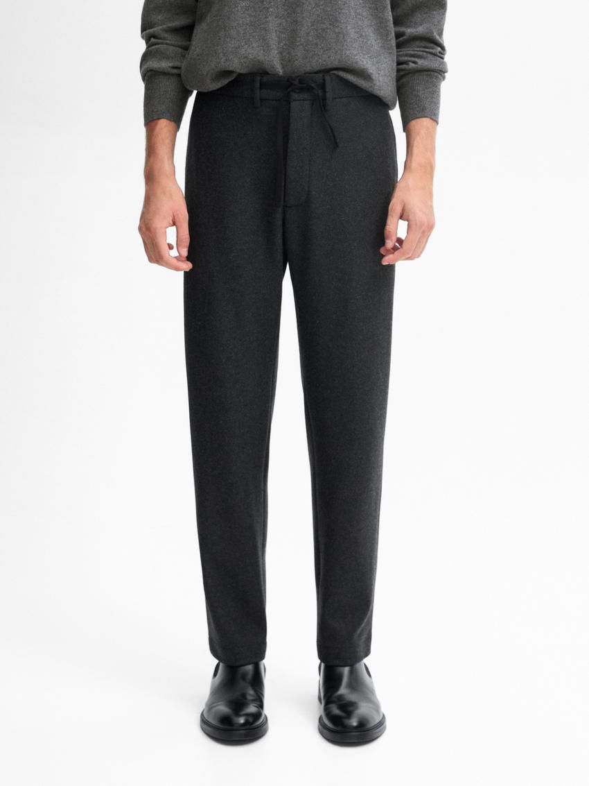 Massimo Dutti Jogger Fit Co-ord Men Trousers Dark Grey | US-OA4526809