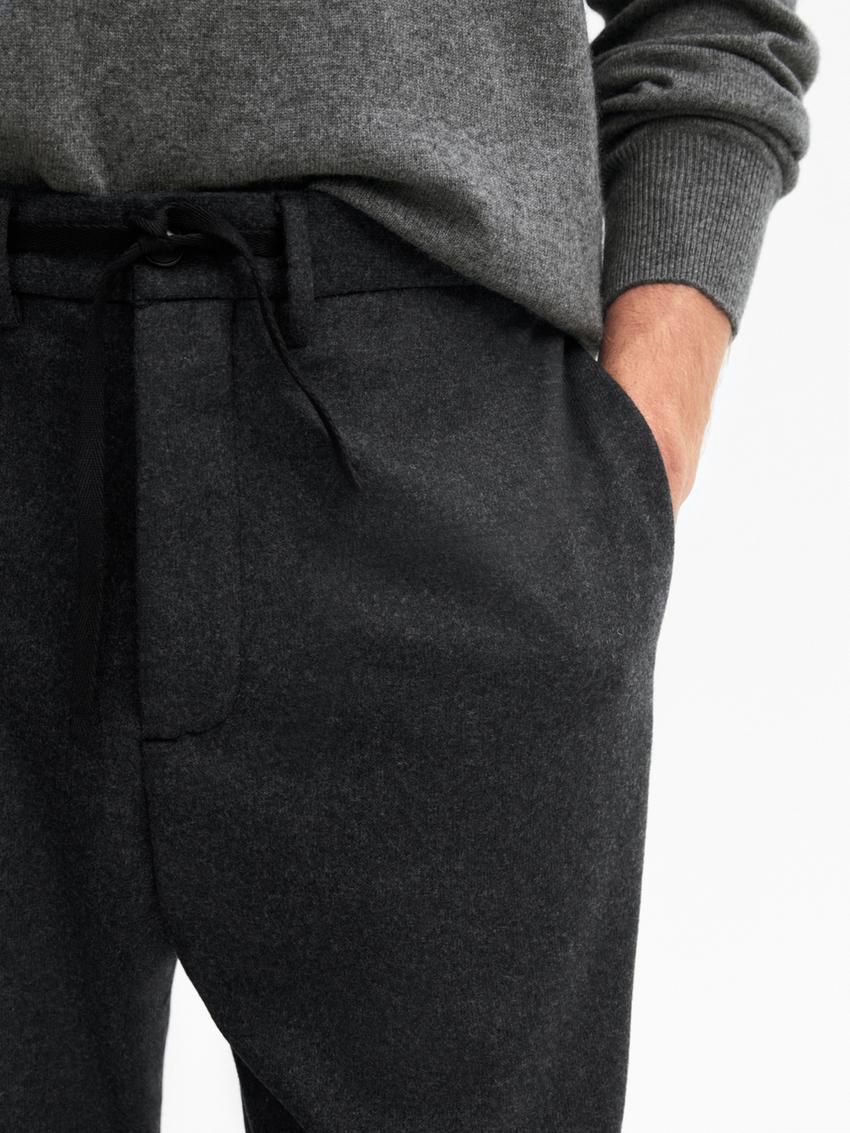 Massimo Dutti Jogger Fit Co-ord Men Trousers Dark Grey | US-OA4526809