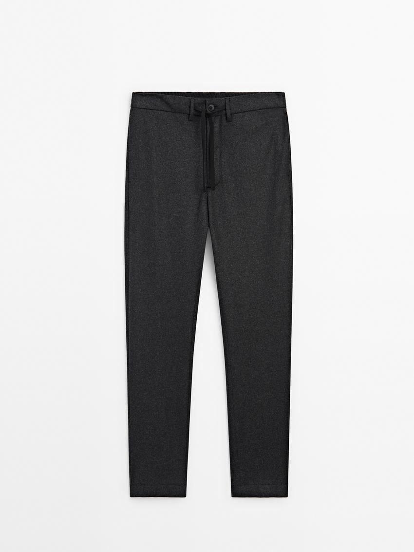 Massimo Dutti Jogger Fit Co-ord Men Trousers Dark Grey | US-OA4526809