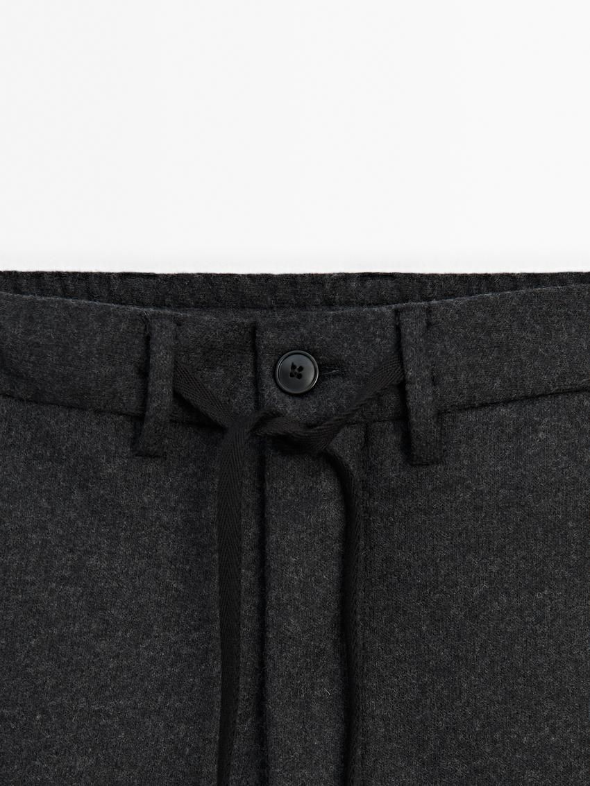 Massimo Dutti Jogger Fit Co-ord Men Trousers Dark Grey | US-OA4526809