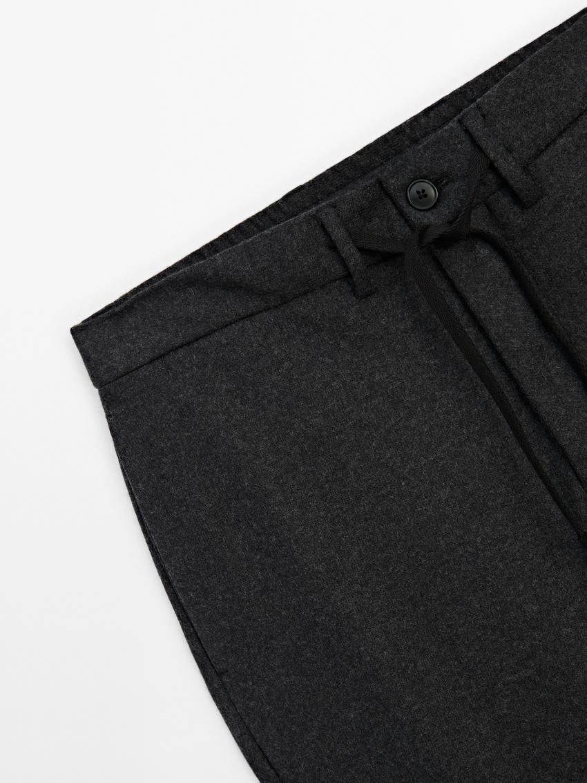 Massimo Dutti Jogger Fit Co-ord Men Trousers Dark Grey | US-OA4526809