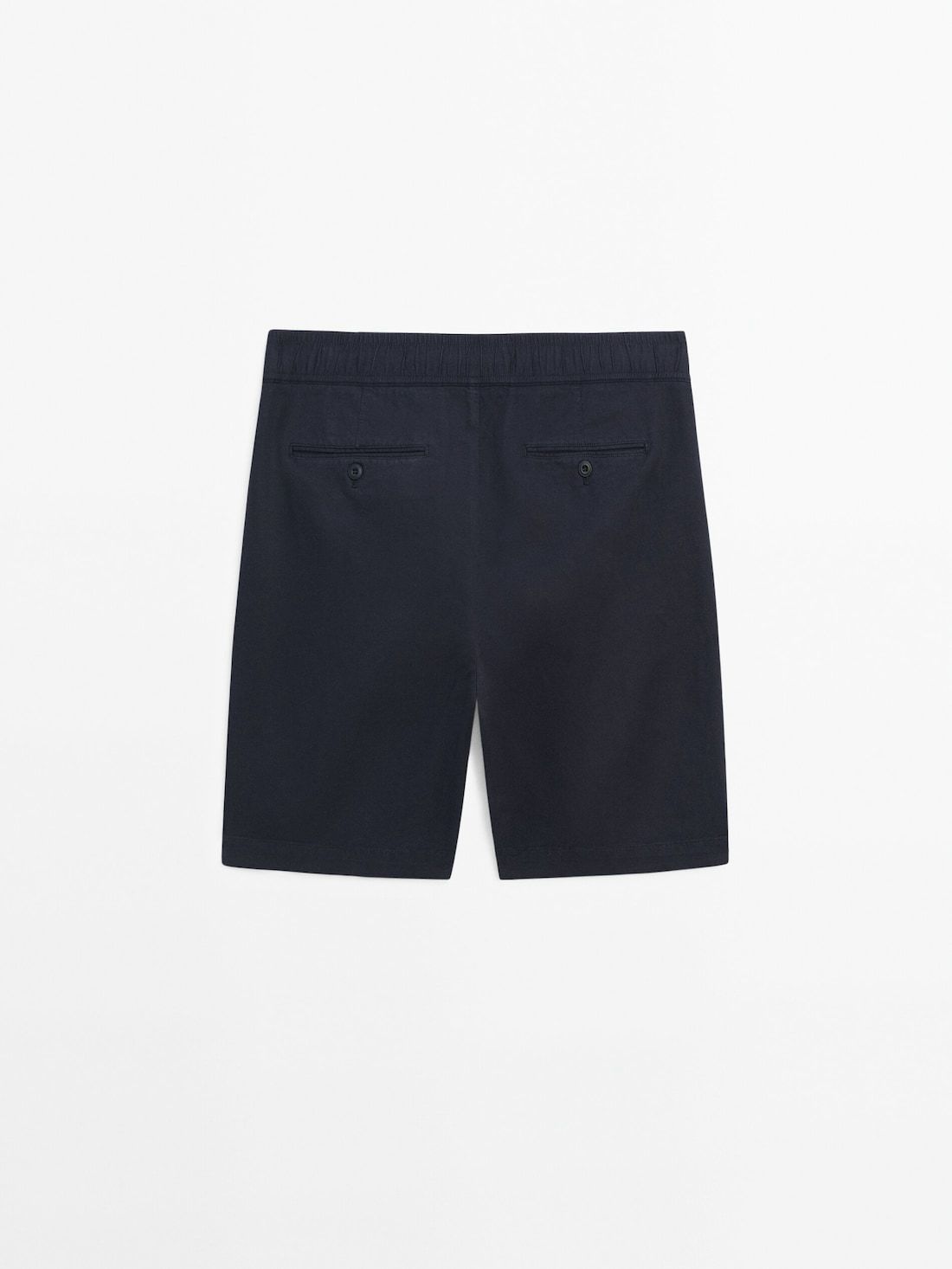 Massimo Dutti Jogger Fit Cotton Blend Bermuda Men Shorts Navy | US-BK2493018