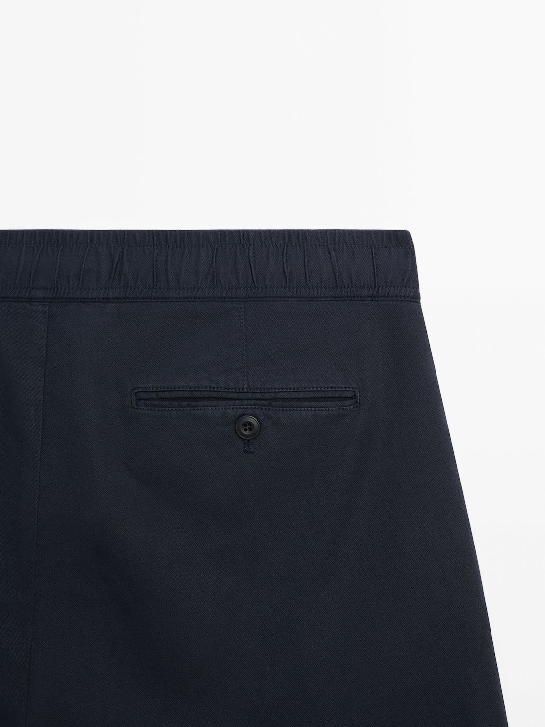 Massimo Dutti Jogger Fit Cotton Blend Bermuda Men Shorts Navy | US-BK2493018