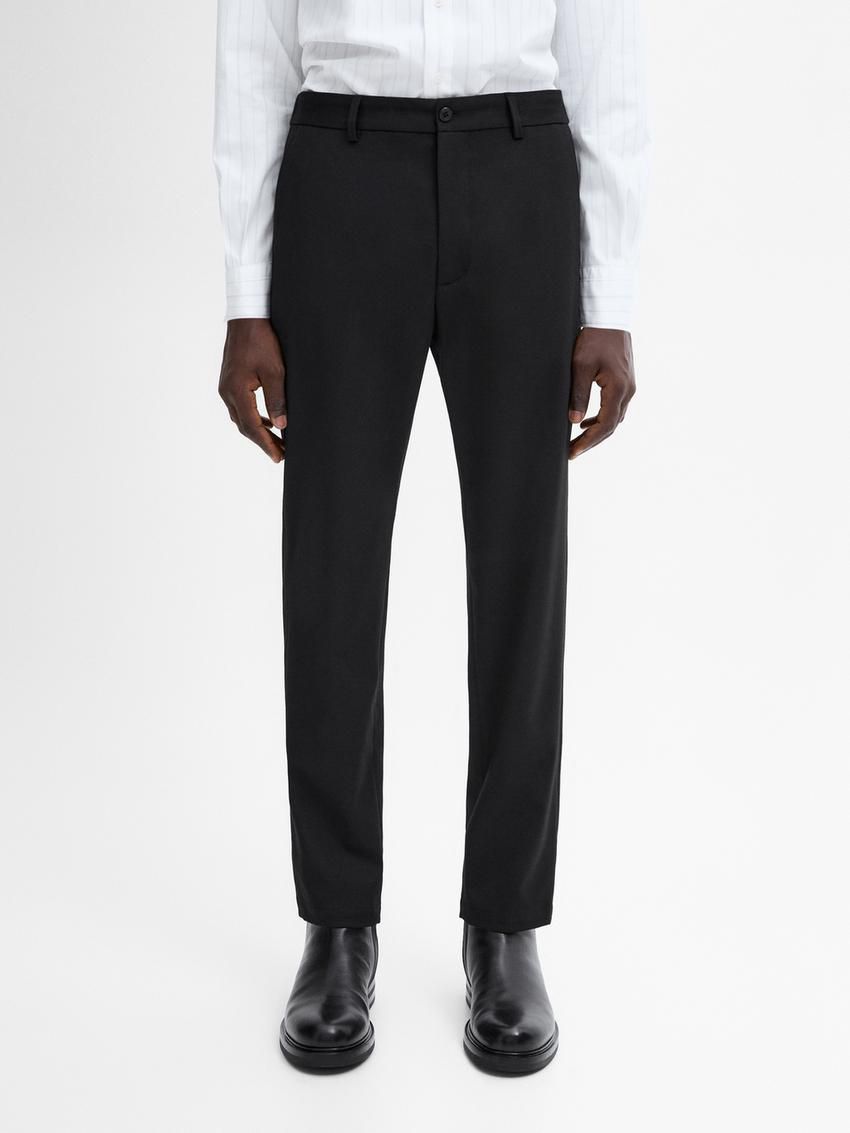 Massimo Dutti Jogger Fit Men Trousers Black | US-AK4852730
