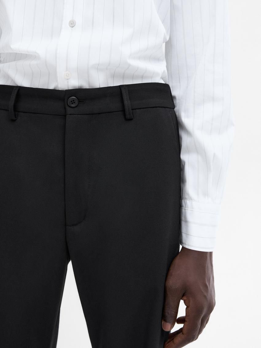 Massimo Dutti Jogger Fit Men Trousers Black | US-AK4852730
