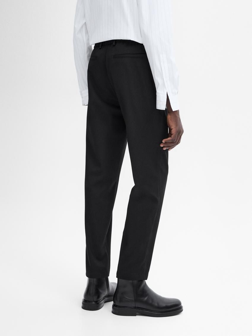 Massimo Dutti Jogger Fit Men Trousers Black | US-AK4852730
