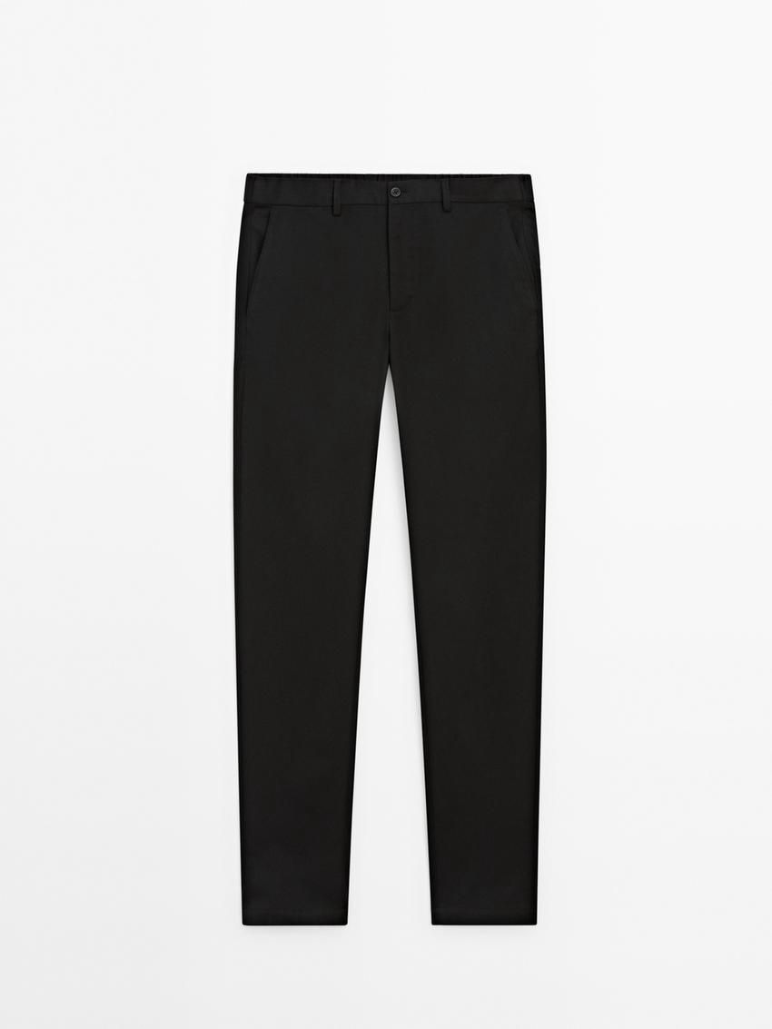 Massimo Dutti Jogger Fit Men Trousers Black | US-AK4852730