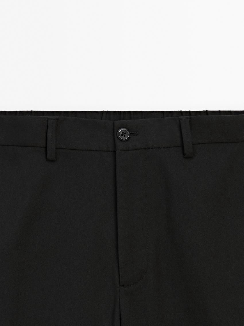 Massimo Dutti Jogger Fit Men Trousers Black | US-AK4852730
