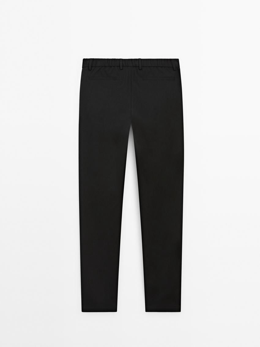 Massimo Dutti Jogger Fit Men Trousers Black | US-AK4852730