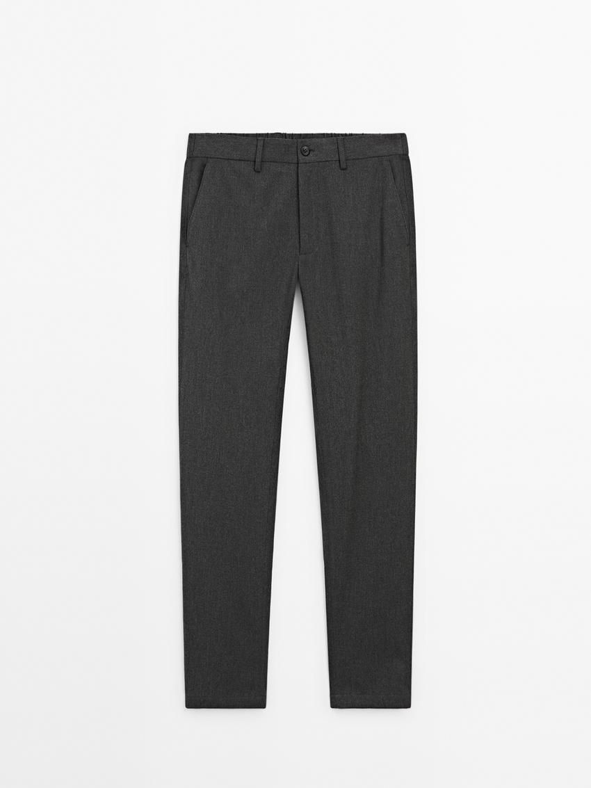 Massimo Dutti Jogger Fit Men Trousers Dark Grey | US-PT2630971