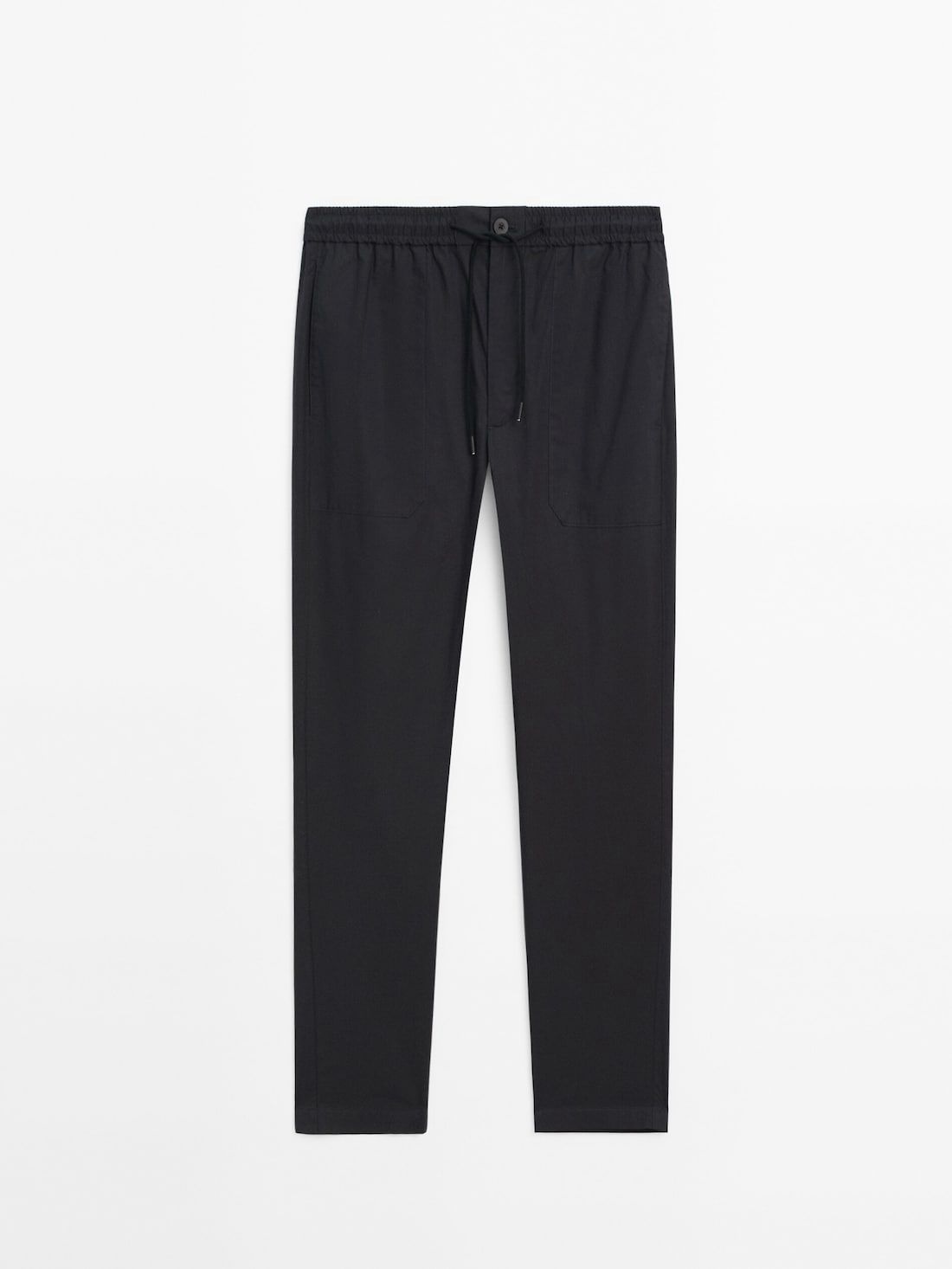 Massimo Dutti Jogger Fit Poplin Men Trousers Navy | US-WP5861039