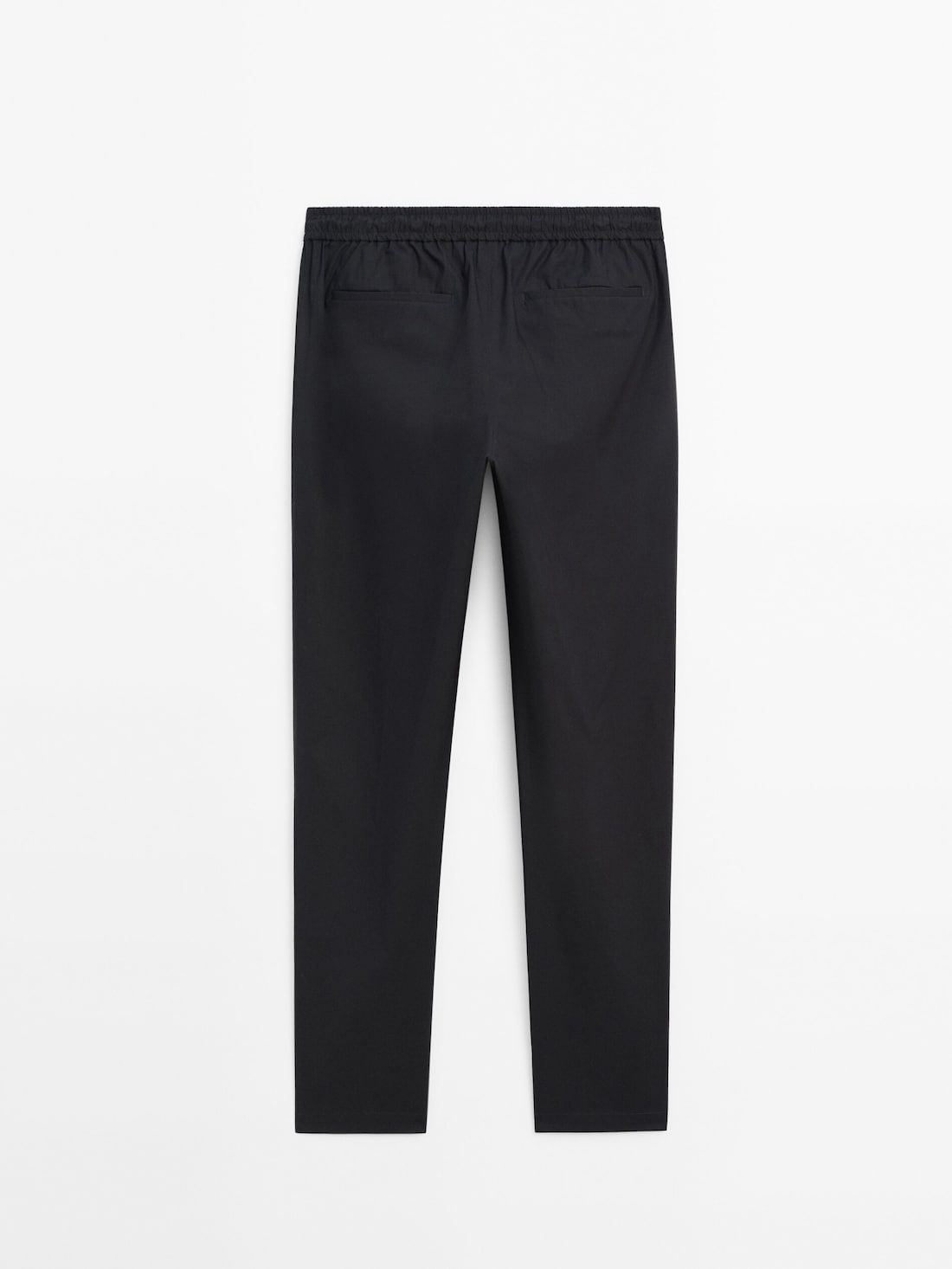 Massimo Dutti Jogger Fit Poplin Men Trousers Navy | US-WP5861039