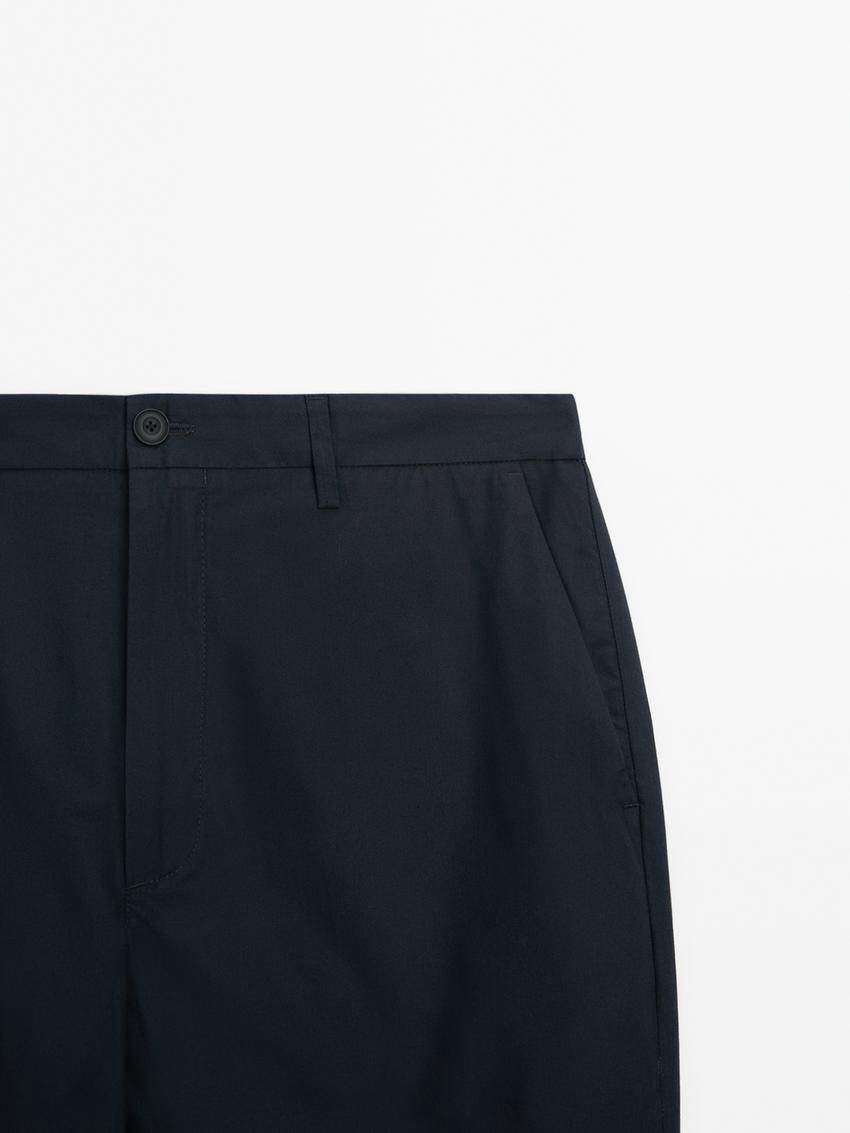 Massimo Dutti Jogger Fit Poplin Men Trousers Navy | US-TW3716258