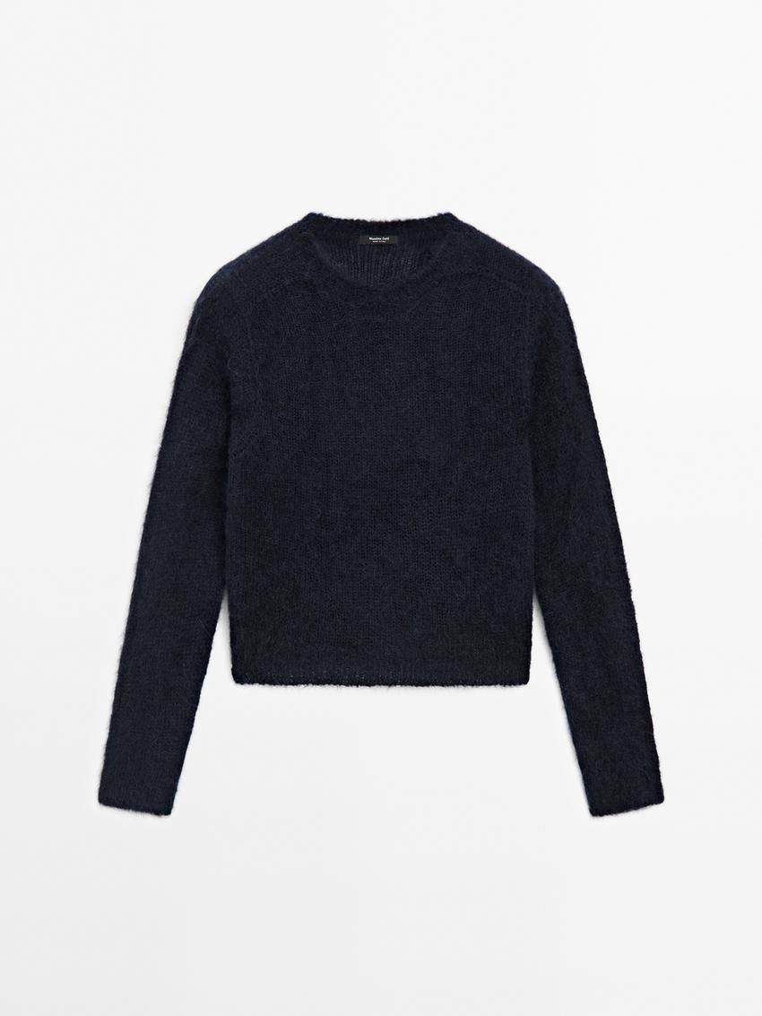 Massimo Dutti Knit Alpaca Blend Women Sweater Dark Blue | US-HD5769018