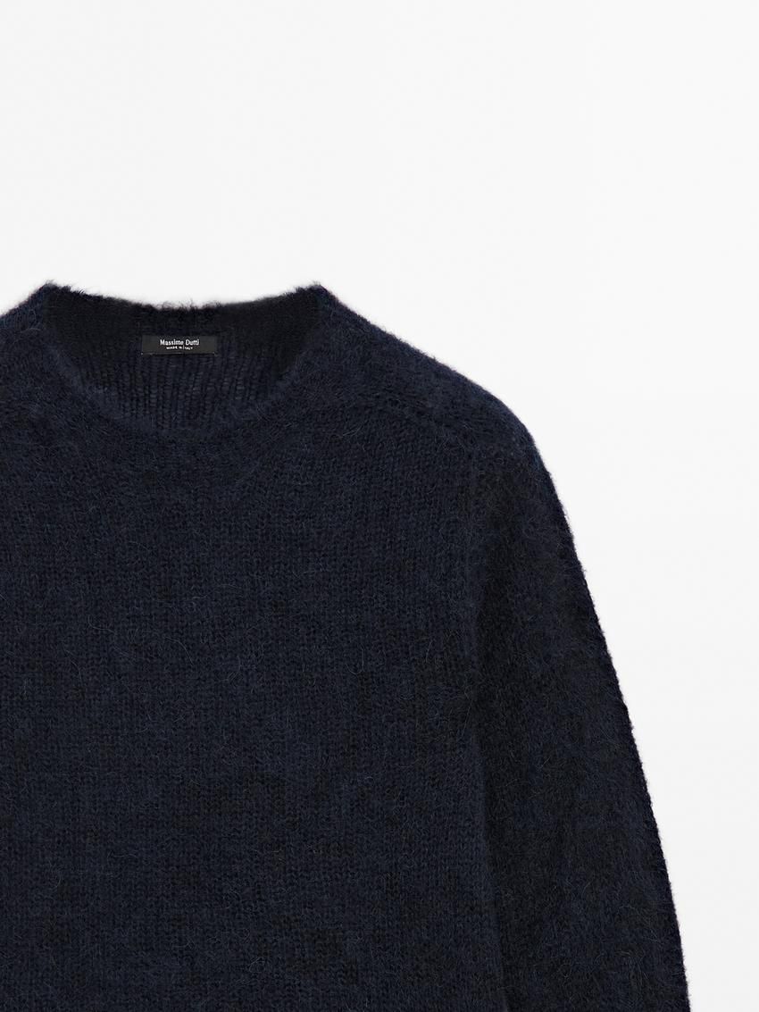 Massimo Dutti Knit Alpaca Blend Women Sweater Dark Blue | US-HD5769018