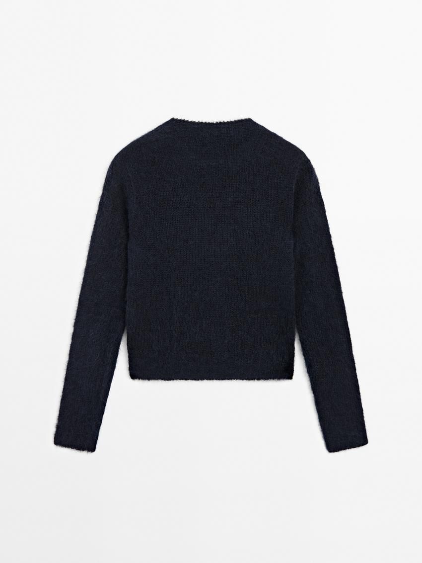Massimo Dutti Knit Alpaca Blend Women Sweater Dark Blue | US-HD5769018