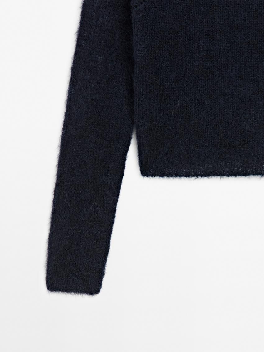 Massimo Dutti Knit Alpaca Blend Women Sweater Dark Blue | US-HD5769018
