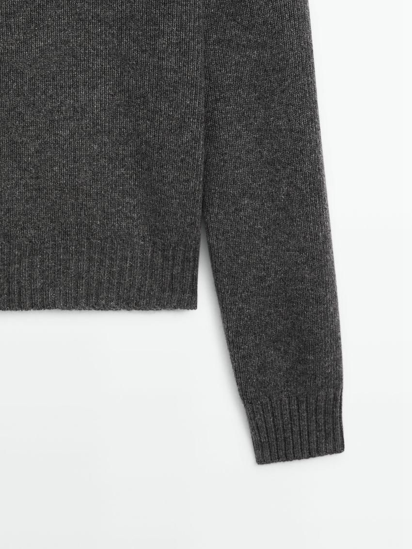 Massimo Dutti Knit Co-ord With Boat Neck Women Sweater Grey | US-LB8035269