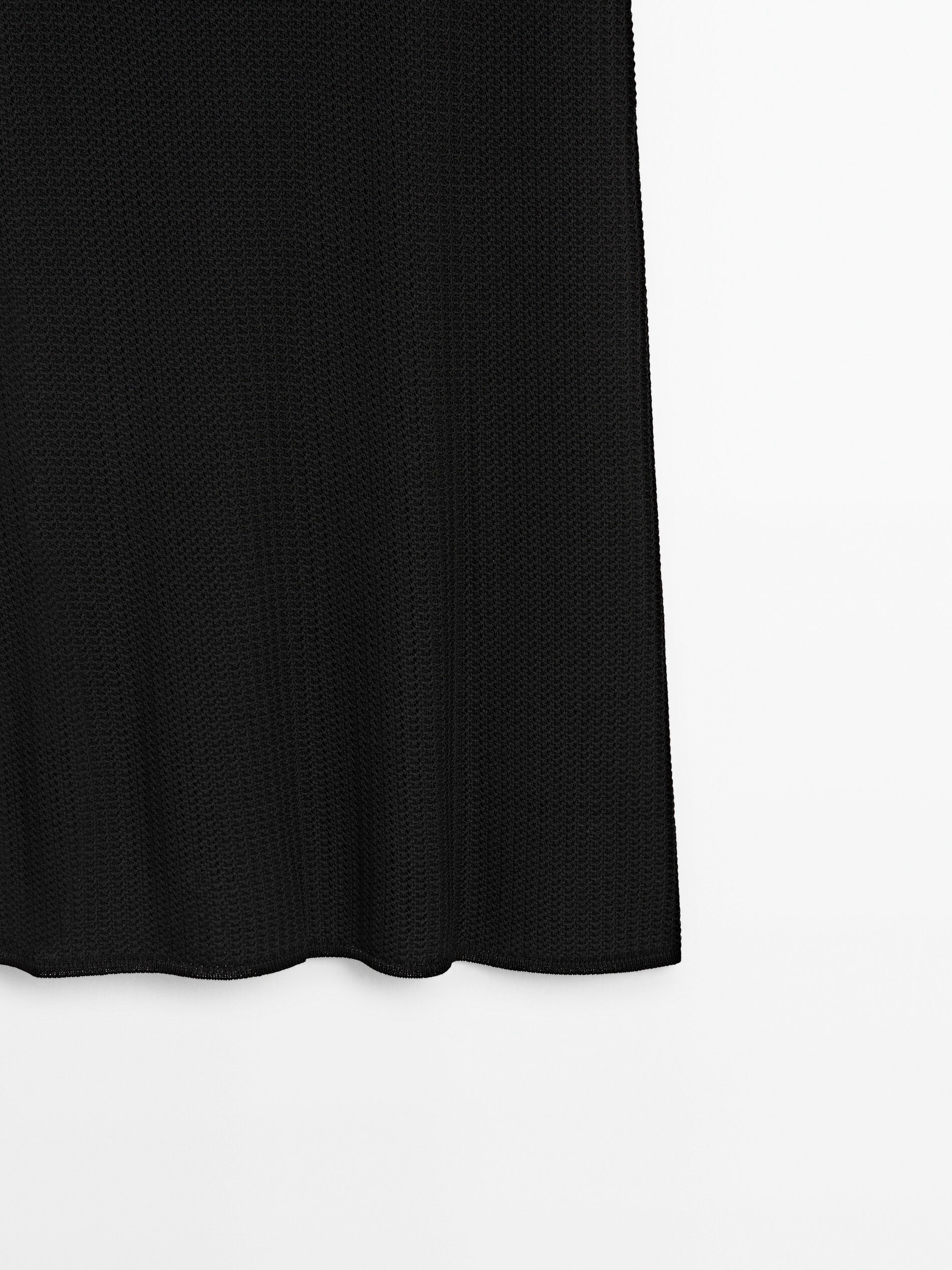 Massimo Dutti Knit Co-ord With Textured Detail Women Skirts Black | US-YH6179542