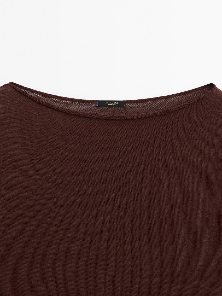 Massimo Dutti Knit Drop-shoulder Co-ord Women Sweater Chocolate | US-AT7350492
