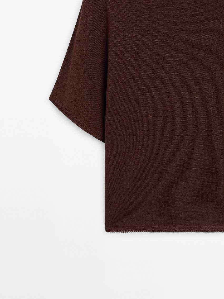 Massimo Dutti Knit Drop-shoulder Co-ord Women Sweater Chocolate | US-AT7350492